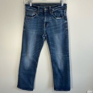 American Eagle Men’s Original Boot Jeans 28x28 Extreme Flex Blue Stretch Denim